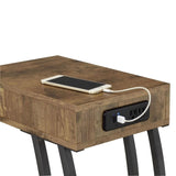 Antique Nutmeg and Gunmetal Hi-tech Accent Table B062P153607