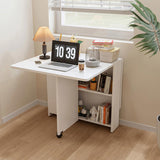 Fully unfolded 51.18 inches white foldable table, suitable for small family table or display table W1658P263948