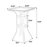 ZNTS 3 Pieces Outdoor Bar Stools Set,Rattan Bar Chairs,with glass table top, Wicker Bar Stools for W640P256895