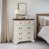 Modern White 5-Drawer Dresser for Bedroom - Ample Storage Wide Chest of Drawers, Sturdy & Safe 86481478