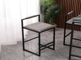 Set of 2 Counter Height Barstools Kitchen Island Stools with Back Modern Armless Metal Legs & PU W1757104748