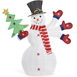 Lighted Snowman Christmas Yard Decorations, Pre-lit 2D Snowman Waving Hands with 170 LED Warm White 54478455