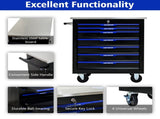 7 DRAWERS MULTIFUNCTIONAL TOOL CART WITH WHEELS-BLACKBLUE 83846635
