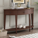U-Style Modern Curved Console Table Sofa Table with 3 drawers and 1 Shelf for Hallway, Entryway, WF312995AAD
