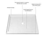 CONDRIS 60" x 36" Shower Base, Rectangular Acrylic Shower Pan with Slip-Resistant Floor, Center T5923P495205
