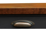 53 inch Writing Desk, No Assembly Required, Black and Whiskey Finish B108P160151