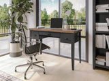 53 inch Writing Desk, No Assembly Required, Black and Whiskey Finish B108P160151