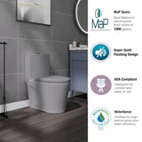 1.1/1.6 GPF Dual Flush One-Piece Toilet, Button on Tank top S-trap 12 inches, Elongated Bowl with W3192P277860