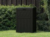 33 Gallon Outdoor Trash Can, Layered Lid with Drip Tray, Waterproof Garbage Bin for Patio, Deck, 78208077