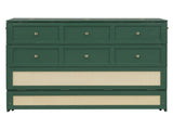 Full Size Murphy Bed with Large Drawers,Green N708P336203F