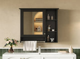 3-in-1 Bathroom Mirror Cabinet, 24-inch Wall Mounted Medicine Cabinet with Adjustable Shelf & Tower N710P401340B