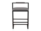 Set of 2 Counter Height Barstools Kitchen Island Stools with Back Modern Armless Metal Legs & PU W1757104748