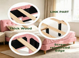 Queen Size Upholstered Platform Bed Frame with 46" Tufted Boucle Headboard, Solid Wood Slat Support, 28845072