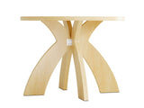 Round Side, 23.6 Inch Circular End with Curved Cross Legs, Melamine Laminated MDF Accent 28801584