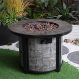 Outdoor Propane Fire Pit, Square Stonecrest Gas Fire Pit for Outside Patio, Concrete Propane Fire W2734P194108