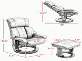 Massage Recliner Chair, 360&deg Swivel Recliner and Footstool Set, 10-Point Vibration Massage, 85620474