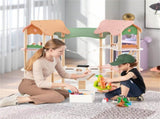 3-Tier Dollhouse with 7 Rooms & 31 Cute Furniture, MDFPine Wood Corner Design Kids Toy 08995509