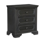 Traditional Design 3-Drawers Nightstand 1pc Charcoal Finish Rustic Style Bedroom Furniture B011P233653