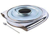 Round Chrome Air Cleaner Steel Housing Silver with Paper Filter Fits for 5 1/8" Neck 98093872