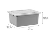 Plastic Storage Bins/File Boxes, Legal/Letter Size 18" L x 14.18 W x 10.87 H Gray Set of 3 79211152