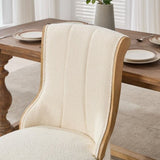 Snow Velvet Dining Chairs, Mid-Century Style with Curved Wood Trim & Sculpted Legs, Upholstered W1143P332691