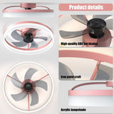 ZNTS Ceiling Fans with Lights Dimmable LED Embedded installation of thin modern ceiling fans W1340120484