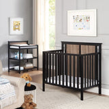 Connelly Mini Crib With Mattress Pad Black/Vintage Walnut B022P204868