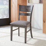Almeta Solid Wood Slat Back Upholstered Dining Chairs, Set of 2 -Dark Umber Brown Finish T2574P164540