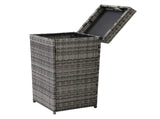 With Top Cover Iron Frame Rattan Trash Can Gary Gradient 49962159