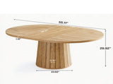 55 Inch Dining Table Oval with Cylinder Pedestal 86792572