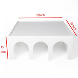 Multifunctional 4-Tier White Book Shelf & Coffee Table for Living Room Bedroom Dining Room Study W1801137471