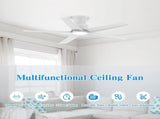 44 inch Ceiling Fans with Lights, Large Air Volume Ceiling Fans with Reversible Quiet DC Motor and 68742749