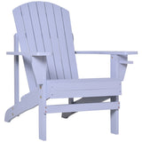 Wooden Adirondack Chair, Outdoor Patio Lawn Chair with Cup Holder, Weather Resistant Lawn Furniture, W2225142493