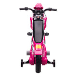 ZNTS 12V Kids Ride on Toy Motorcycle, Electric Motor Toy Bike with Training Wheels for Kids 3-6, Rose Red W2181P164393