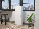 Belleria Single Door Pantry Storage Cabinet with Four Interior Shelves -White B20091833