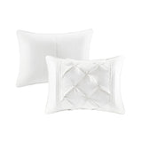 7 Piece Tufted Comforter Set White Cal King B03597211
