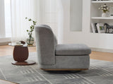 25.2 "Wide Modern Chenille Cushioned Armless Metal Base 360&deg Swivel Chair with Pillow, Suitable W3118P253949
