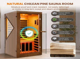 1090w Walnut Chilean Pine Single Mini Far Infrared Sauna Room W6315P540489