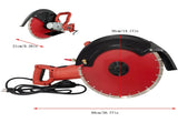 14 18Amp Electric Concrete Saw Wet Dry Circular Saw Cutter with Water Pump & Blade for Brick, Wood, 20146368