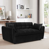 64.9 "3-in-1 foldable large size sofa bed, modern velvet double sofa, sofa bed with adjustable back, W2564P228262