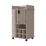 Farson Bar Cart with 2-Side Shelf, 6-Built In Wine Rack and Casters B128P176136
