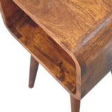 Artisan Furniture Solid Wood Mini Chestnut Curved Open Bedside B182P202422