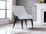 Modern PU Leather Dining Chairs Ergonomic High-Back Kitchen Chairs with Carbon Steel Legs, W2699P401053