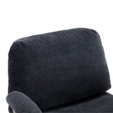 Chair with Wheels and Flip Arms-Comfy Fabric Cross Legged Office Chair with Thick Cushion&Wide Seat, 15752101