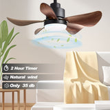 28 lnch Ceiling Fan with Lights Remote Control,Small Ceiling Fan Flush Mount, 5 Reversible Blades, W2352P204385