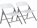 2 Pack Plastic Folding Chairs Stackable Patio Garden Office Wedding Party Event Chairs, White 77991958