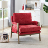 Kelly Mid-Century Modern Velvet Accent Armchair, Red T2574P240373