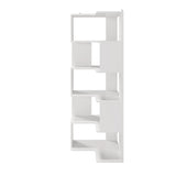 ZNTS FCH 5-layer L-shaped corner display rack particle board 60*60*165cm white 73137996