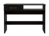Home Office Set, Two Parts Set, One Drawer, Desktop, Keyboard Tray, Stand, Five Shelves, Black B097133193