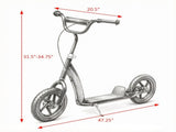 Black Kids Kick Scooter 5-12Y for Park & Neighborhood Riding, Non-slip Deck, Big Wheels with Safe 05504062